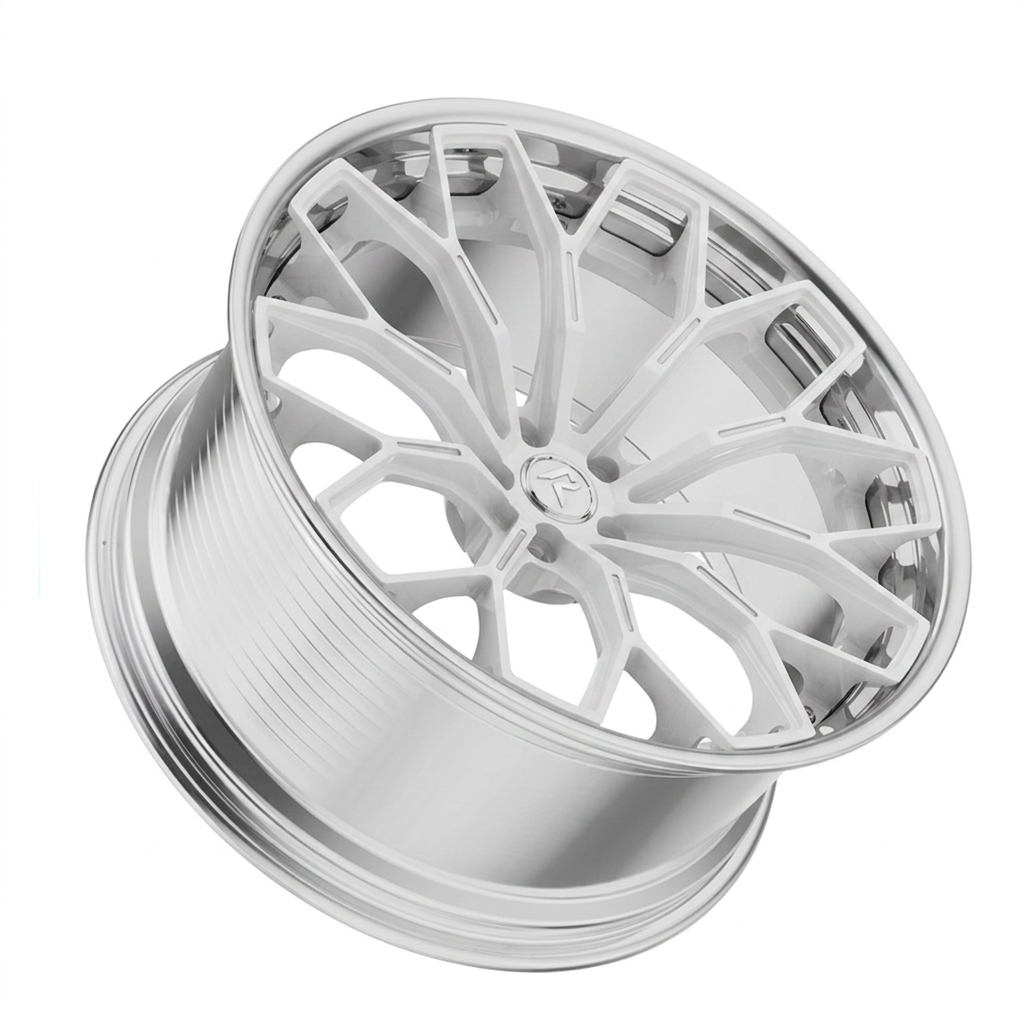 RZR LXVI forged wheel — Gloss White / Polished Lip