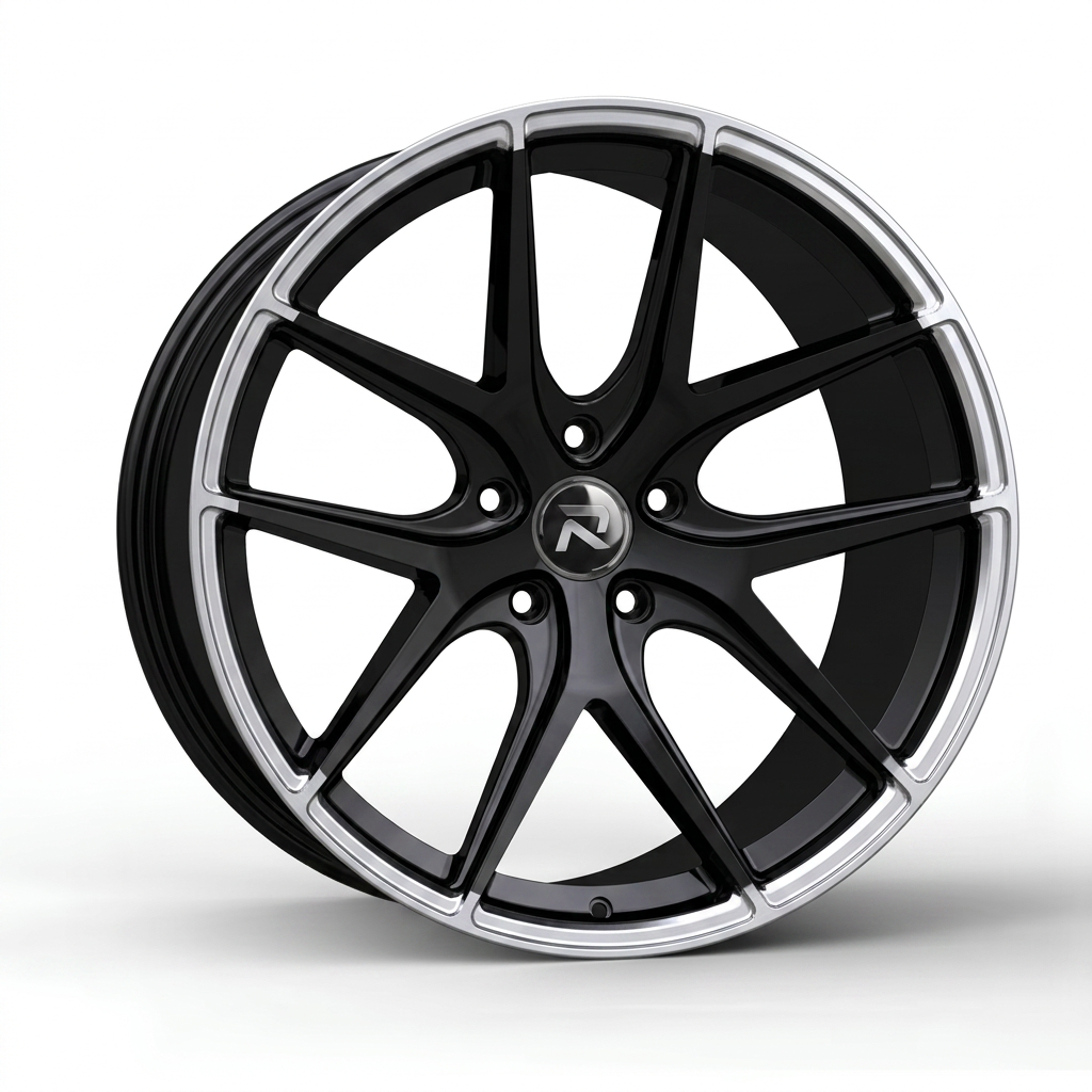 RZR CXCII forged wheel — Gloss Black / Polished Lip