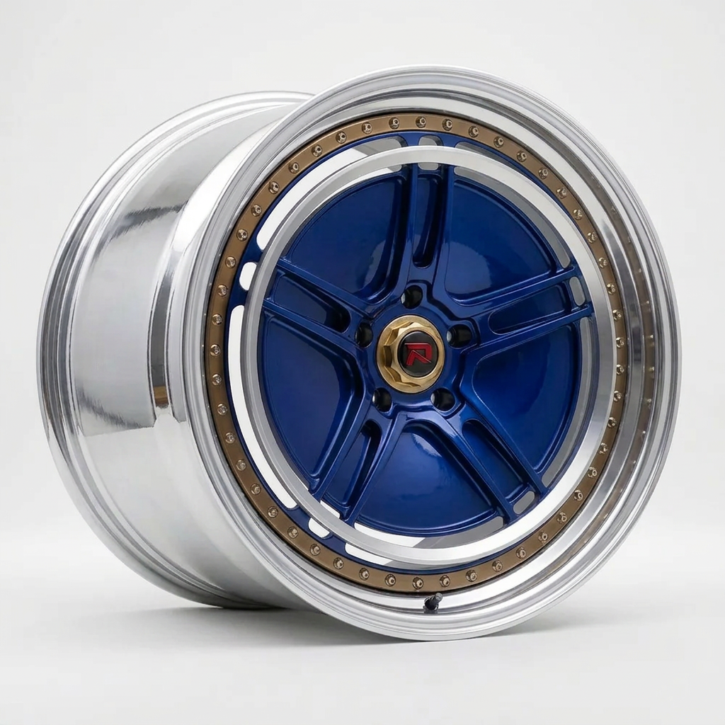 RZR XL forged wheel — Candy Blue / Polished Lip