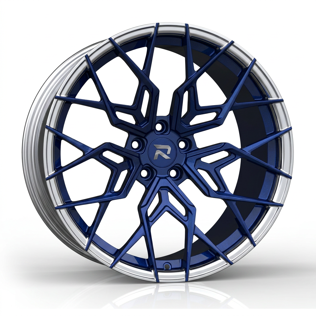 RZR CLXXI forged wheel — Candy Blue / Polished Lip