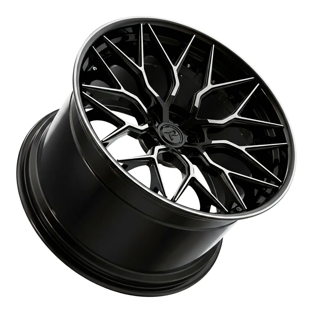 RZR I forged wheel — Gloss Black / Milled Edges