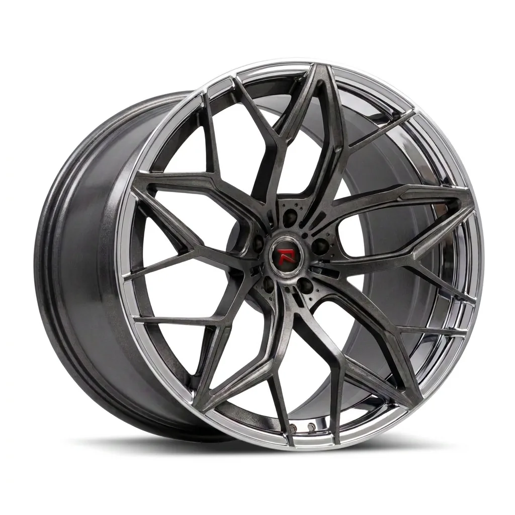 RZR XI forged wheel — Hyper Black / Polished Lip