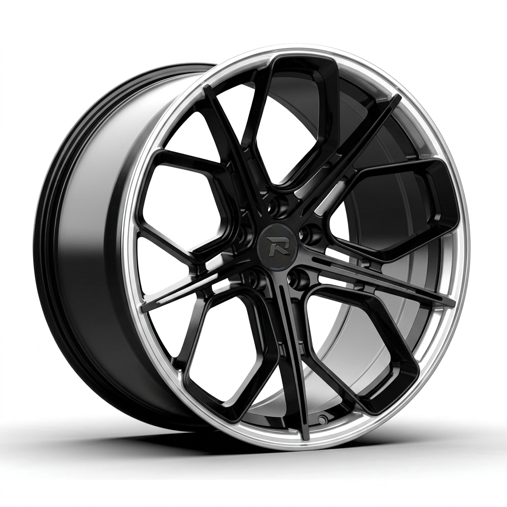 RZR CXXI forged wheel — Gloss Black / Polished Lip