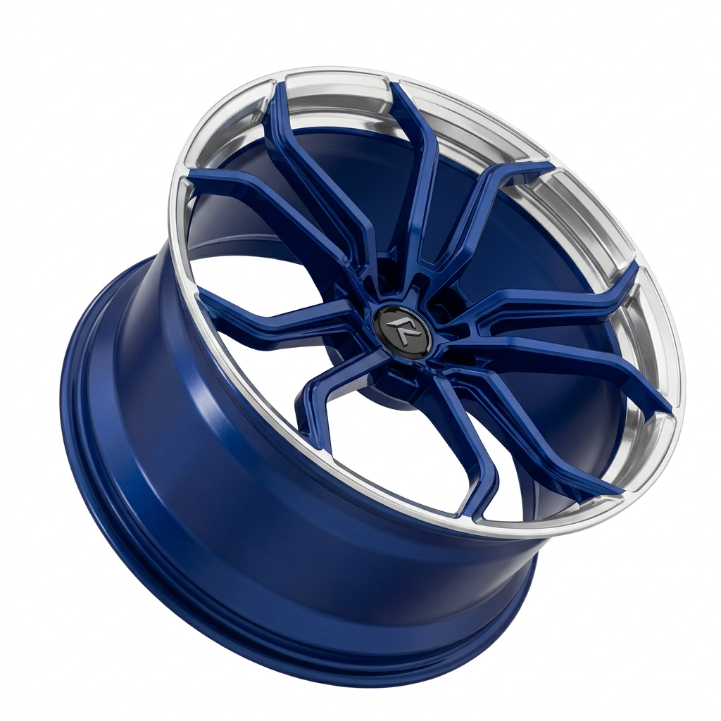 RZR LXXVII forged wheel — Candy Blue / Polished Lip