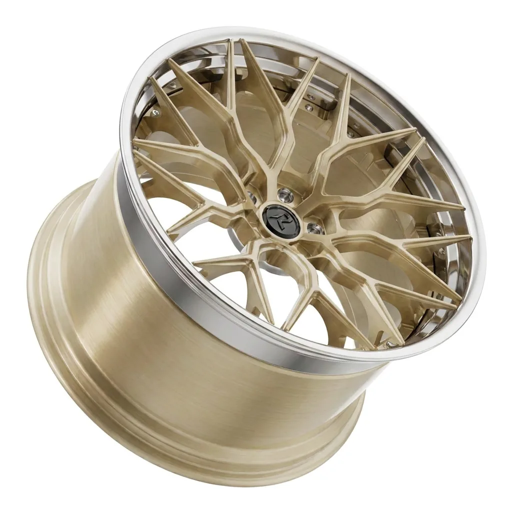RZR I forged wheel — Brushed Gold / Polished Lip
