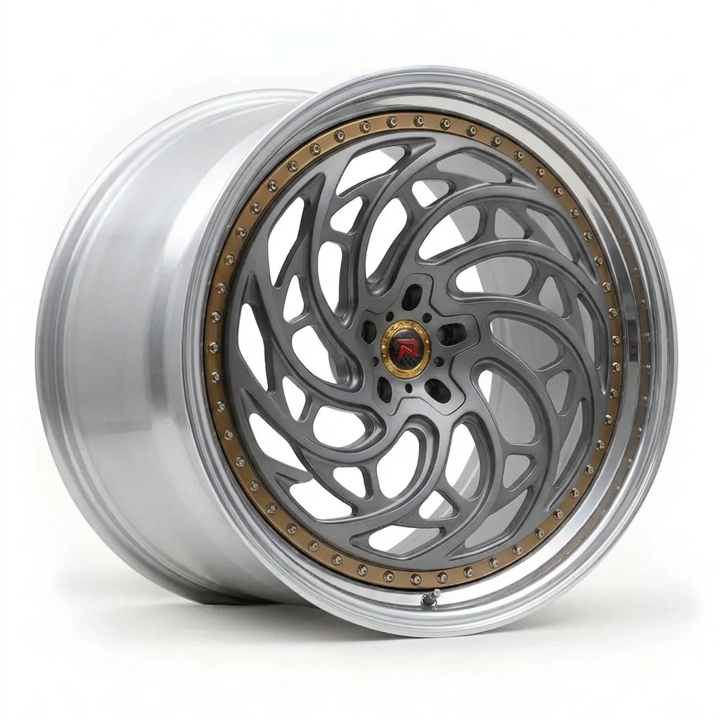 RZR XXVIII forged wheel — Frozen Grey Matte / Polished Lip