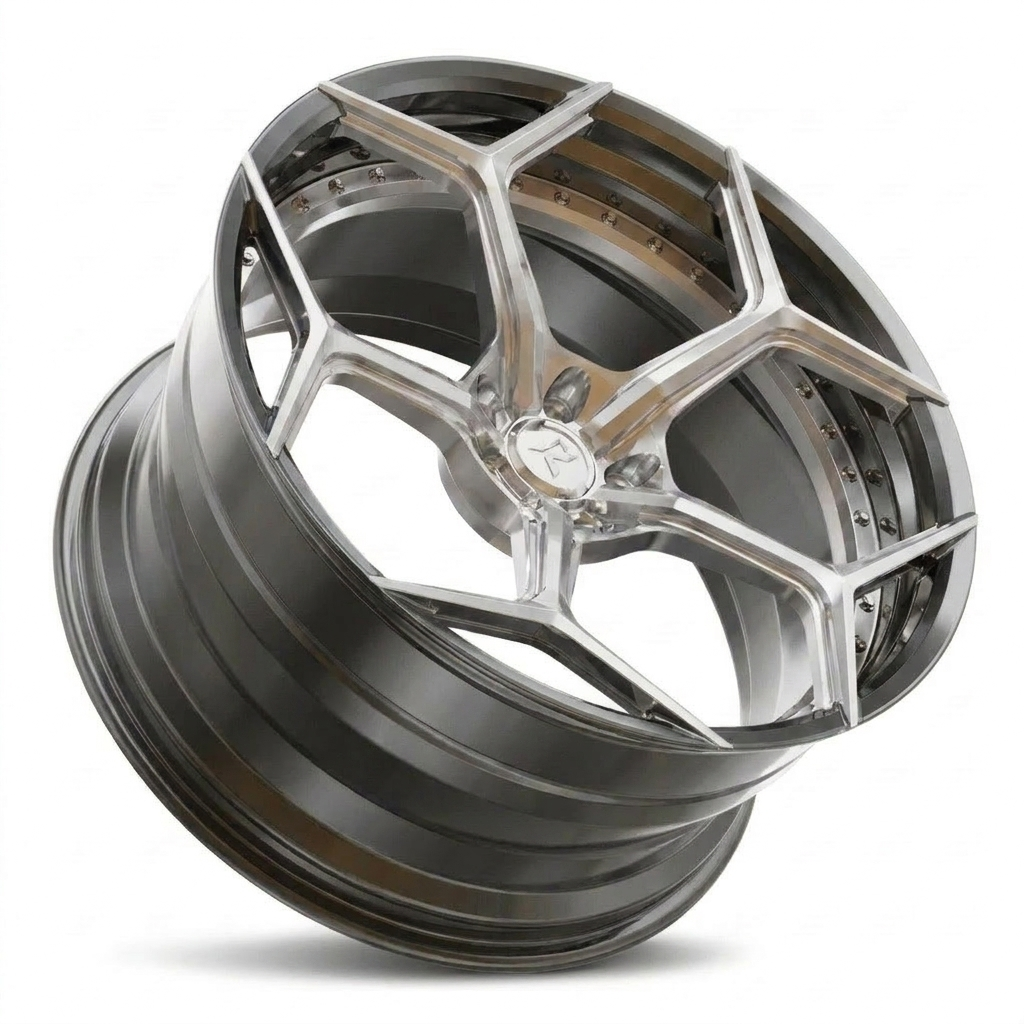 RZR VI custom forged wheel in Brushed Gunmetal / Polished Face