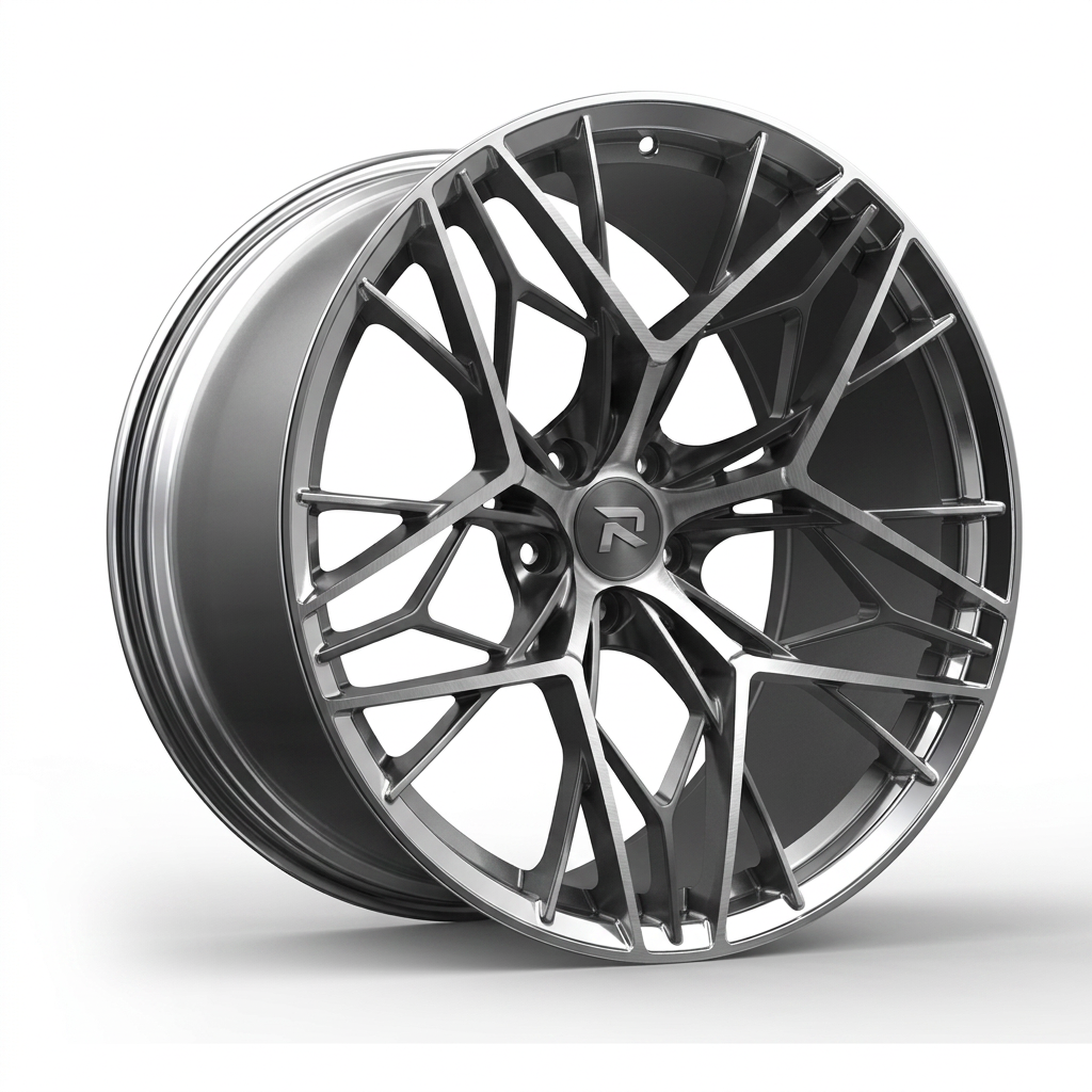 RZR CLXVIII forged wheel — Graphite Machined / Polished Lip