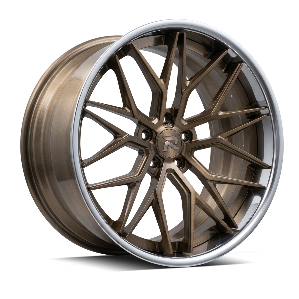 RZR XCV forged wheel — Brushed Bronze / Polished Lip