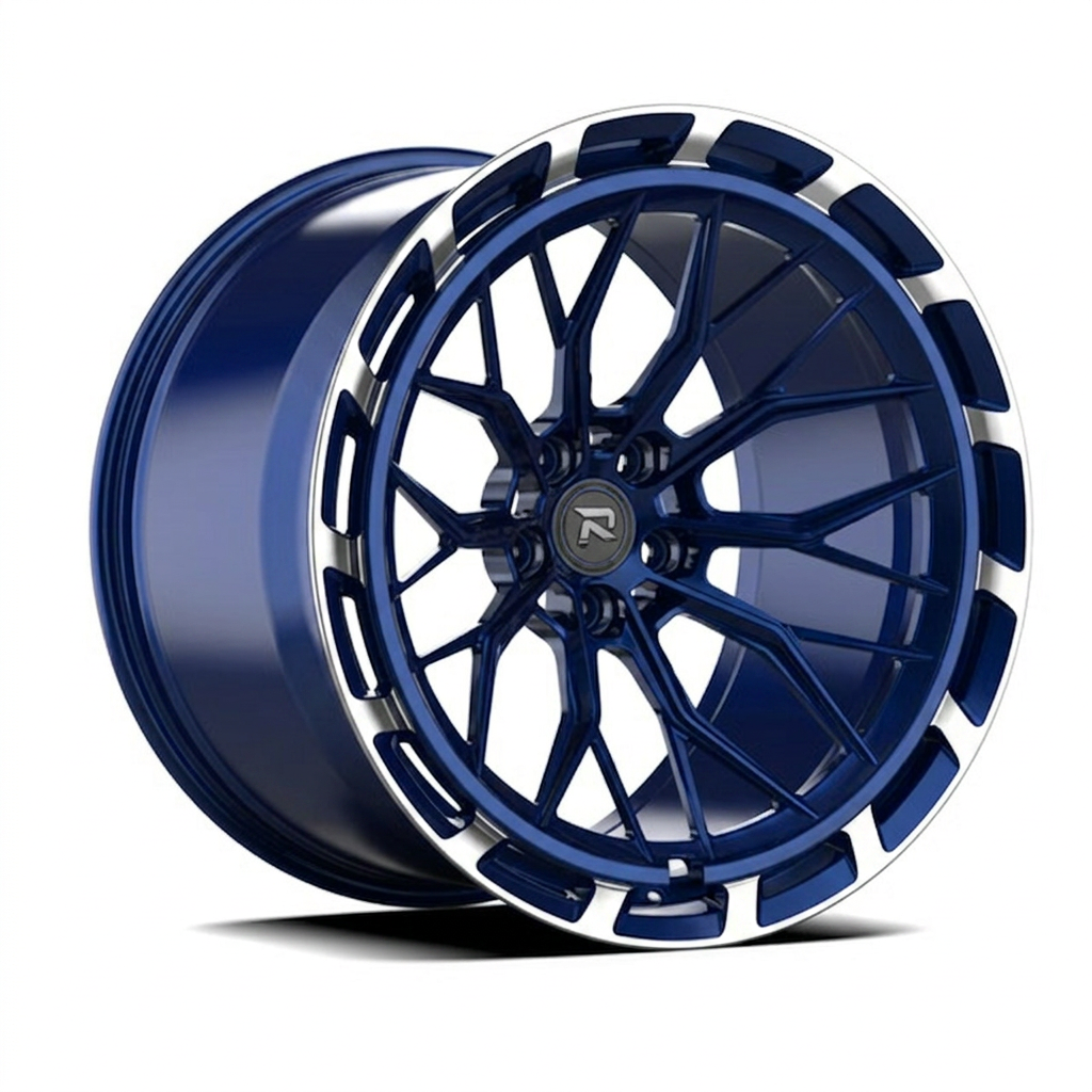RZR CXLVIII forged wheel — Candy Blue / Polished Lip