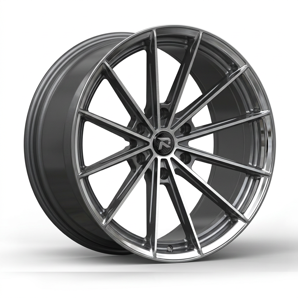 RZR CXX forged wheel — Graphite Machined / Polished Lip