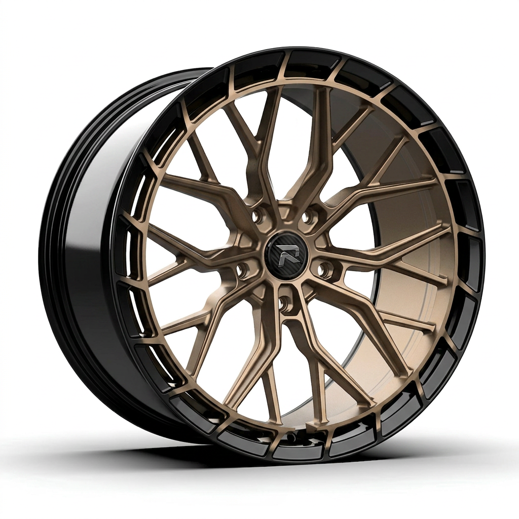 RZR CXXVI forged wheel — Satin Bronze / Gloss Black Lip