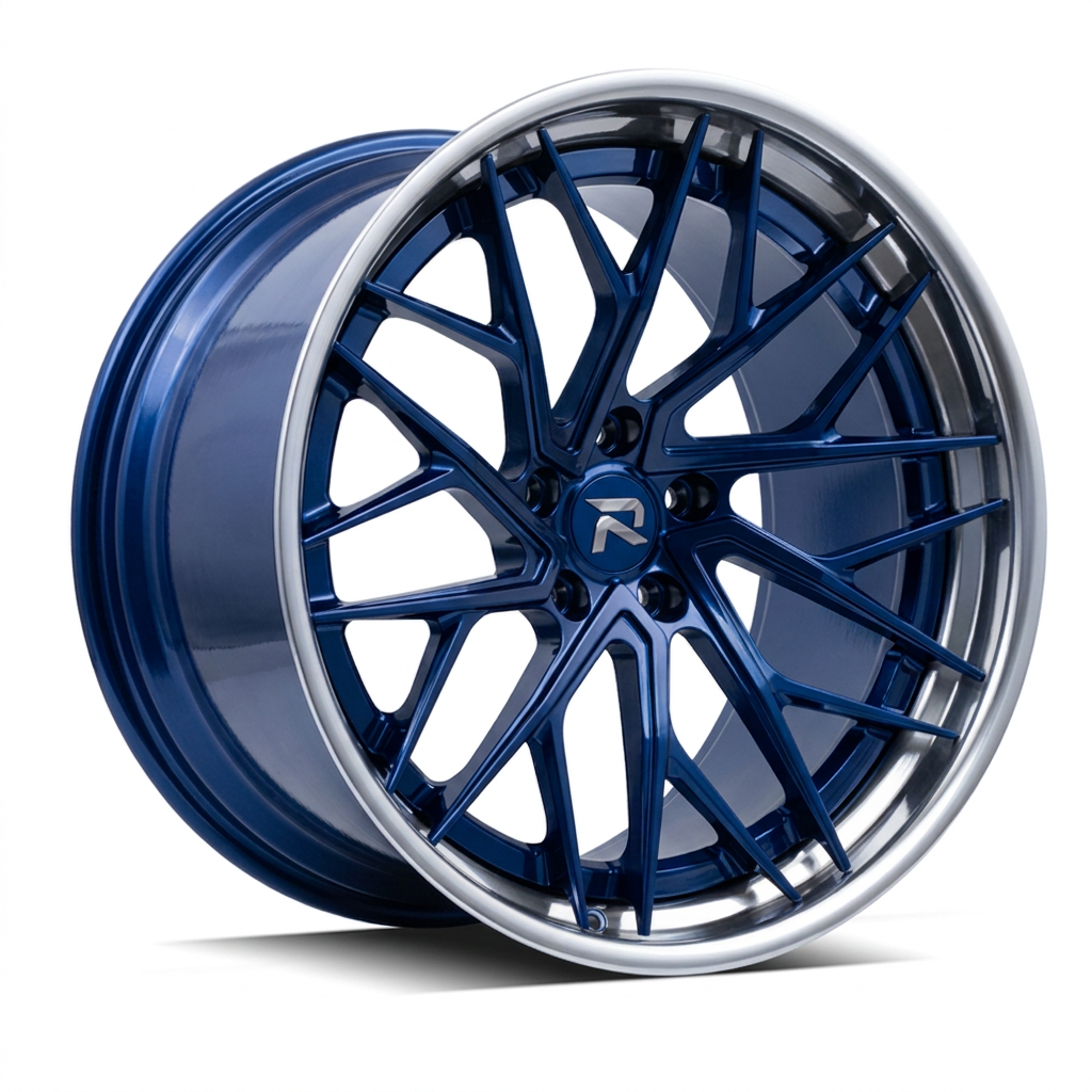 RZR XCIII forged wheel — Candy Blue / Polished Lip