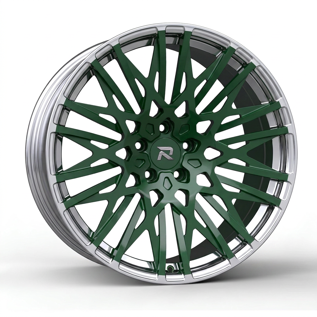 RZR CCVI forged wheel — British Racing Green / Polished Lip