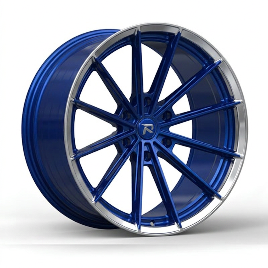 RZR CXX forged wheel — Candy Blue / Polished Lip