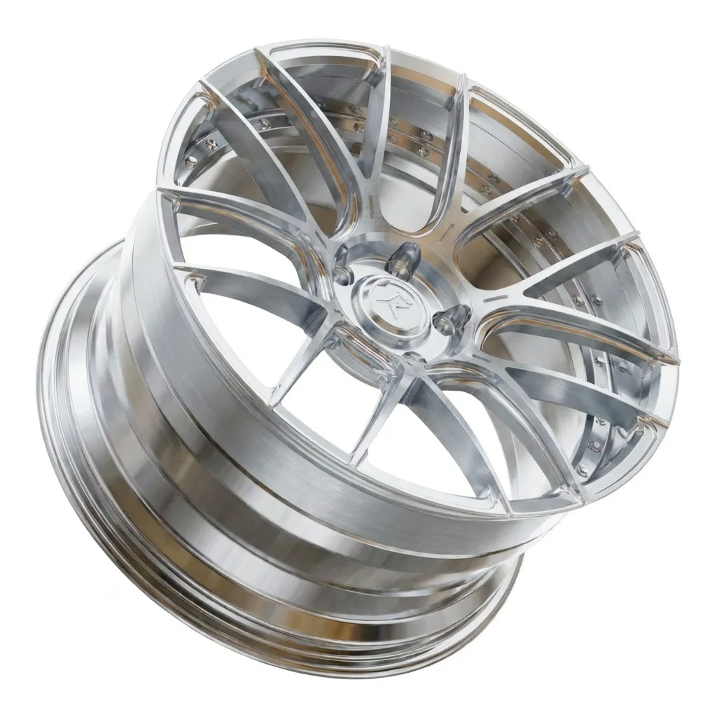 RZR II forged wheel — Full Brushed Aluminium / Polished Barrel