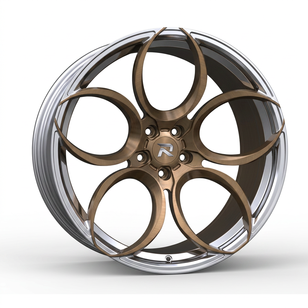 RZR CLXXXIX forged wheel — Brushed Bronze / Polished Lip