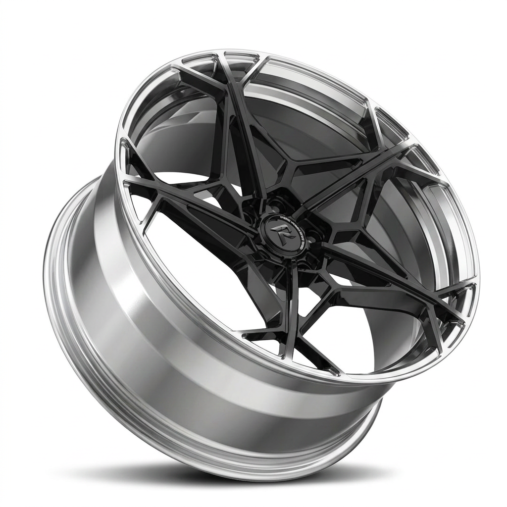 RZR XC forged wheel — Gloss Black / Polished Lip