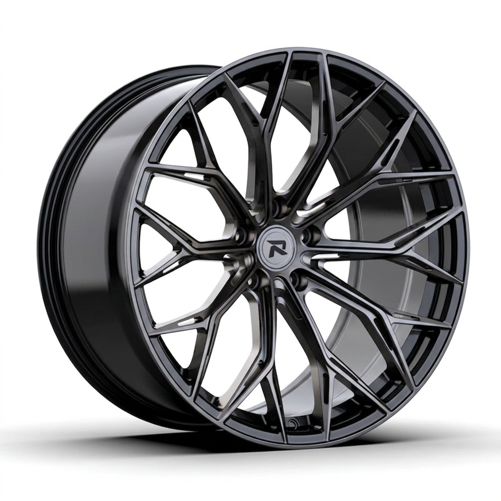 RZR CLI forged wheel — Smoked Chrome / Gloss Black