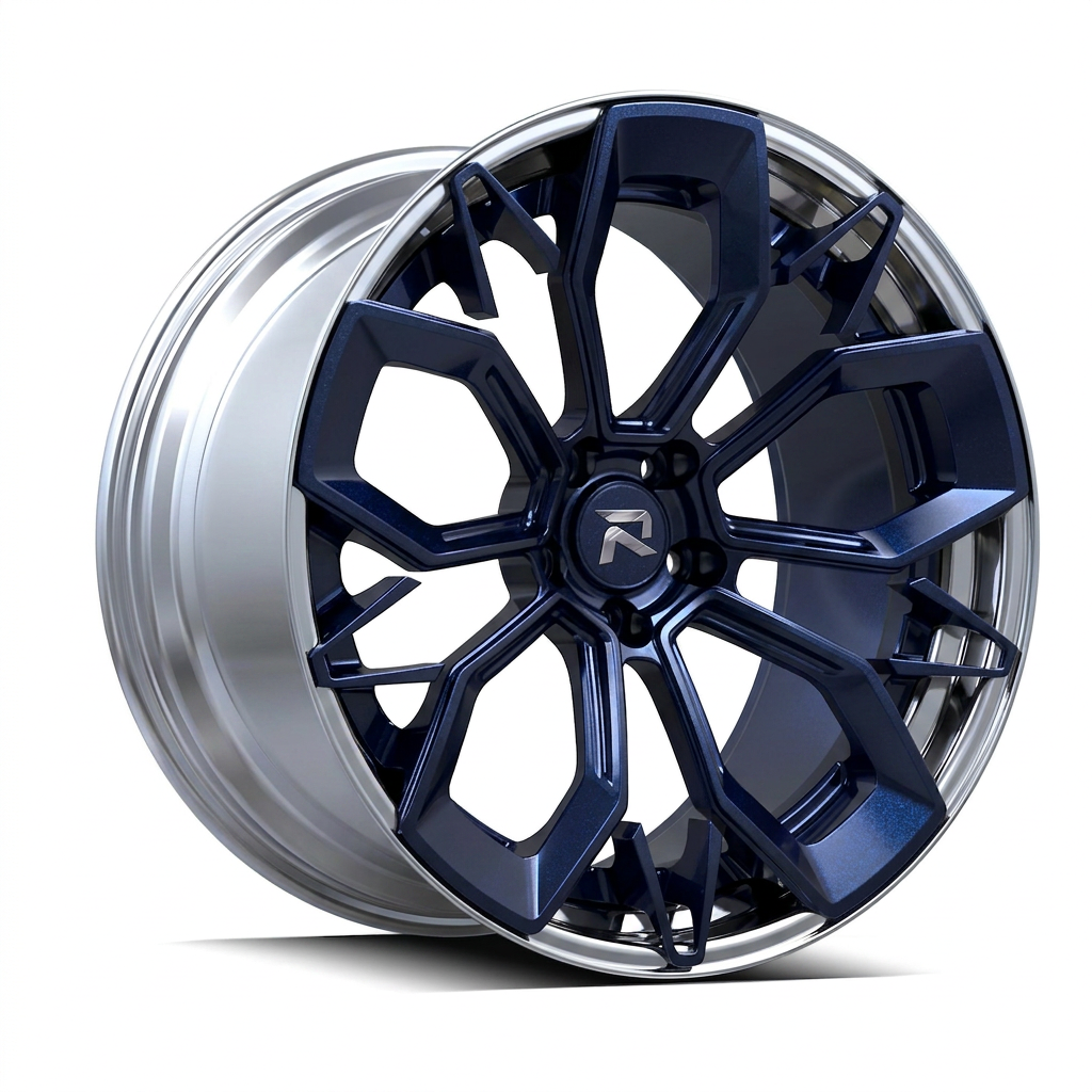 RZR CVI forged wheel — Midnight Blue Pearl / Polished Lip