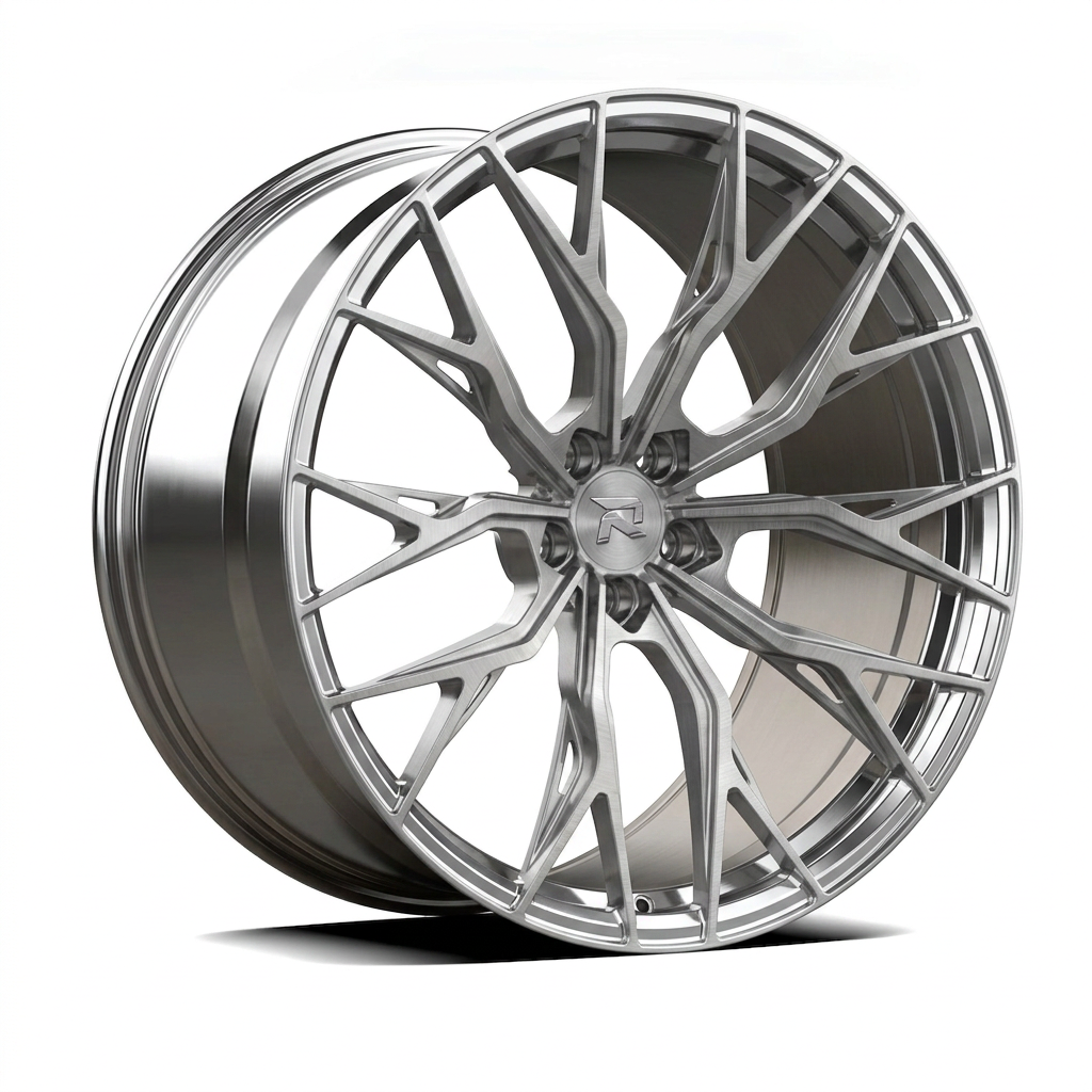 RZR CCII forged wheel — Brushed Silver / Polished Lip