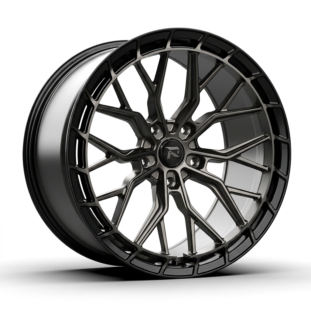 RZR CXXVI forged wheel — Smoked Chrome / Gloss Black