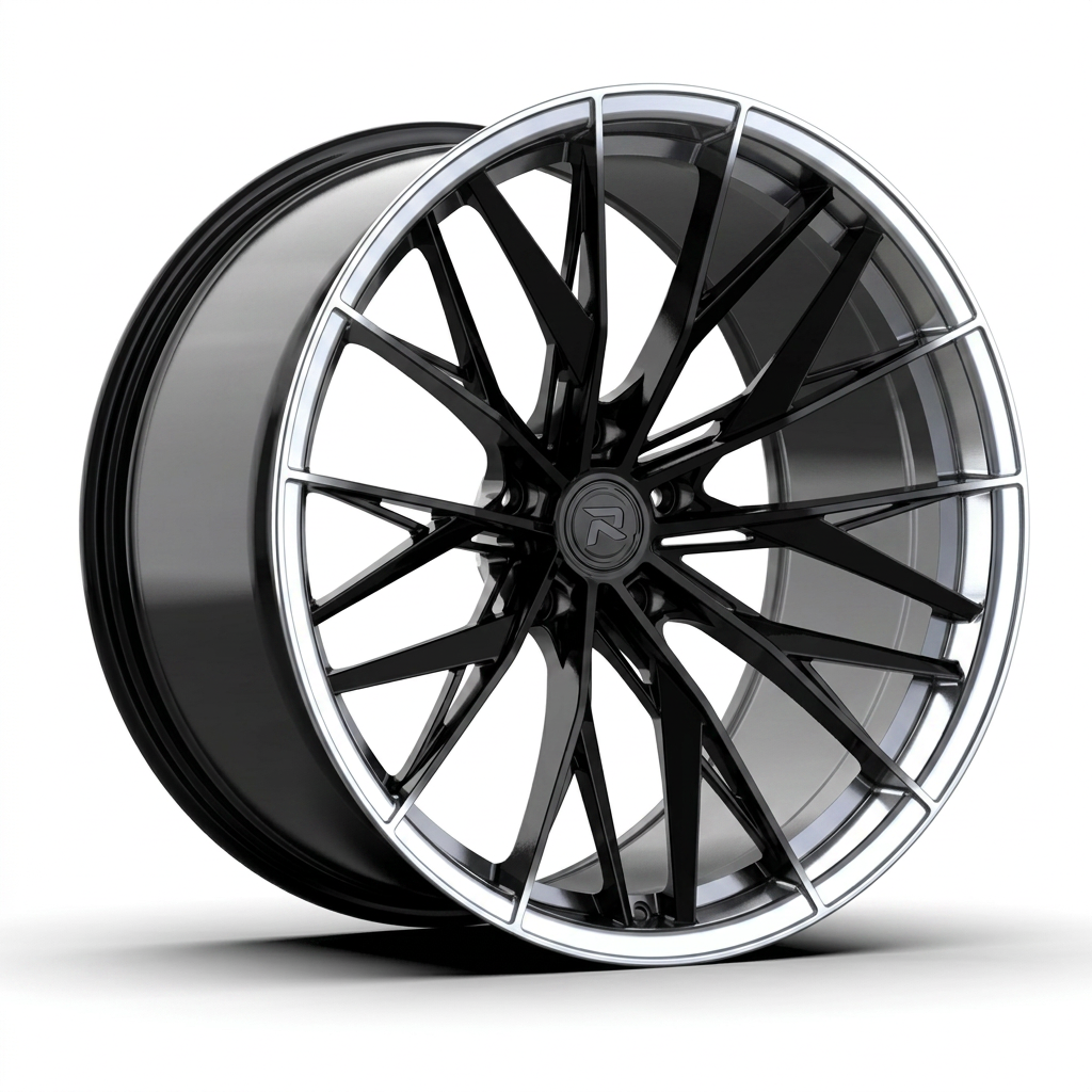 RZR CXXXVI forged wheel — Gloss Black / Polished Lip