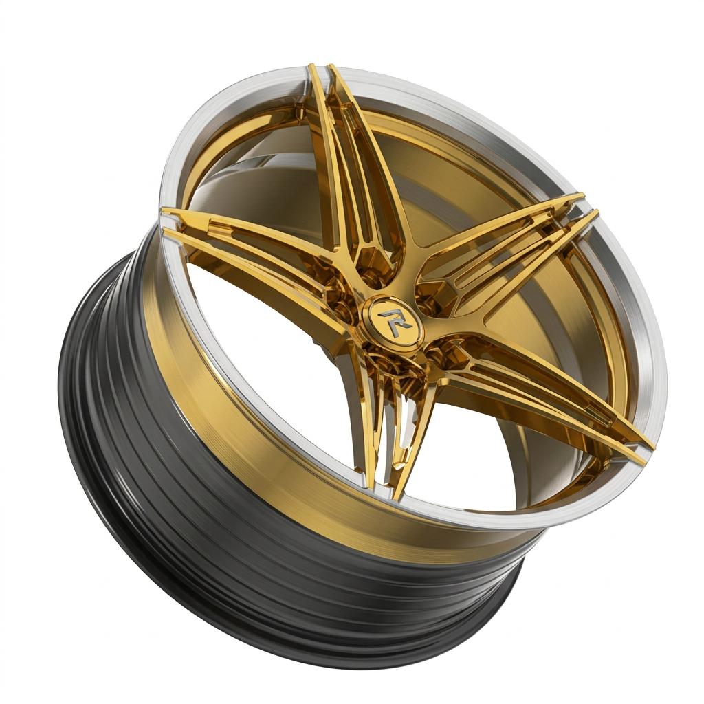 RZR LXXX forged wheel — Gloss Gold / Machined Lip