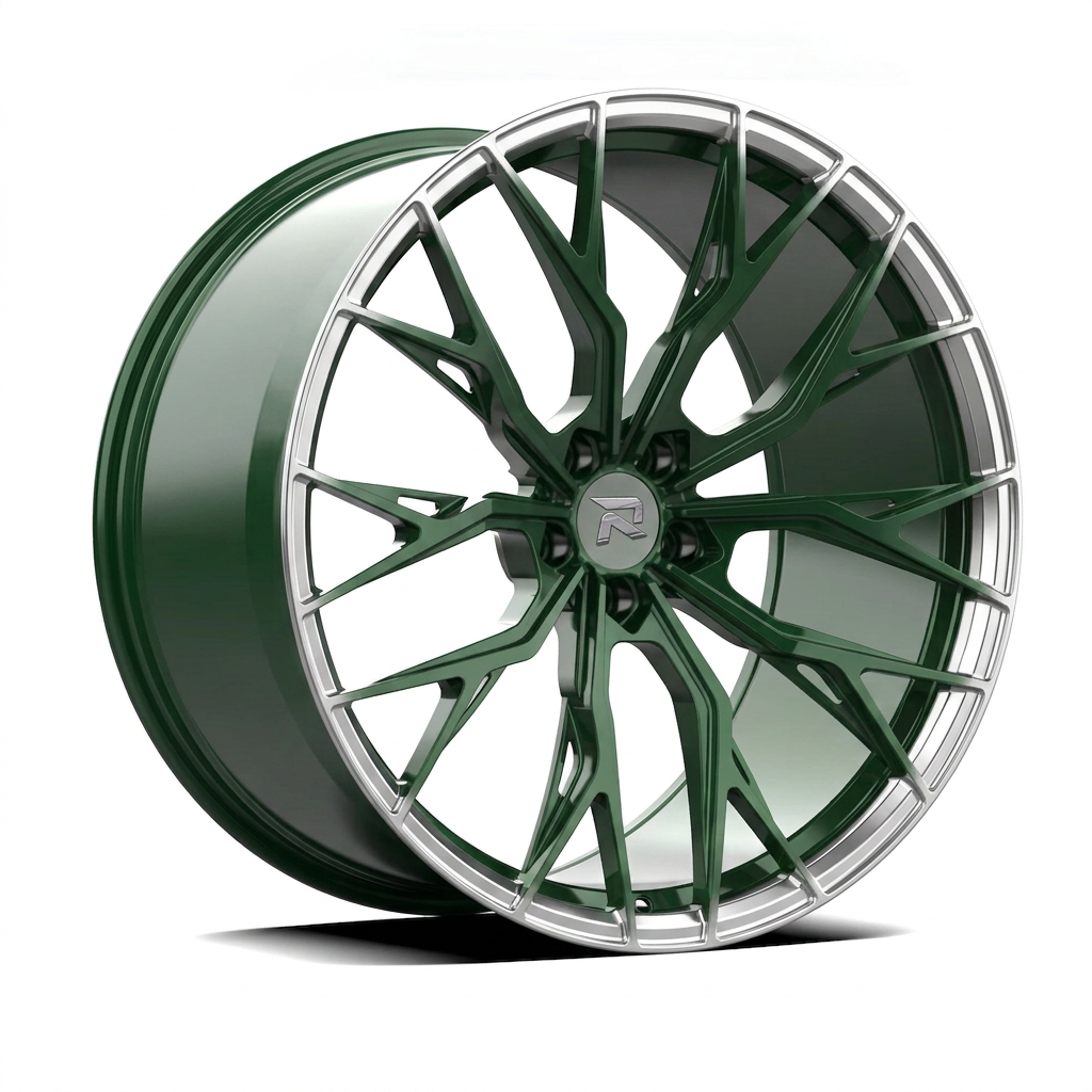 RZR CCII forged wheel — British Racing Green / Polished Lip
