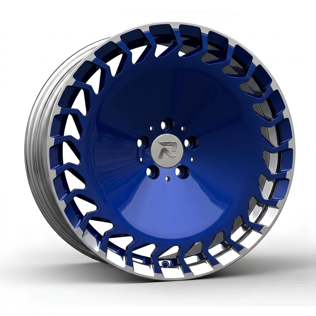 RZR CCIII forged wheel — Candy Blue / Polished Lip