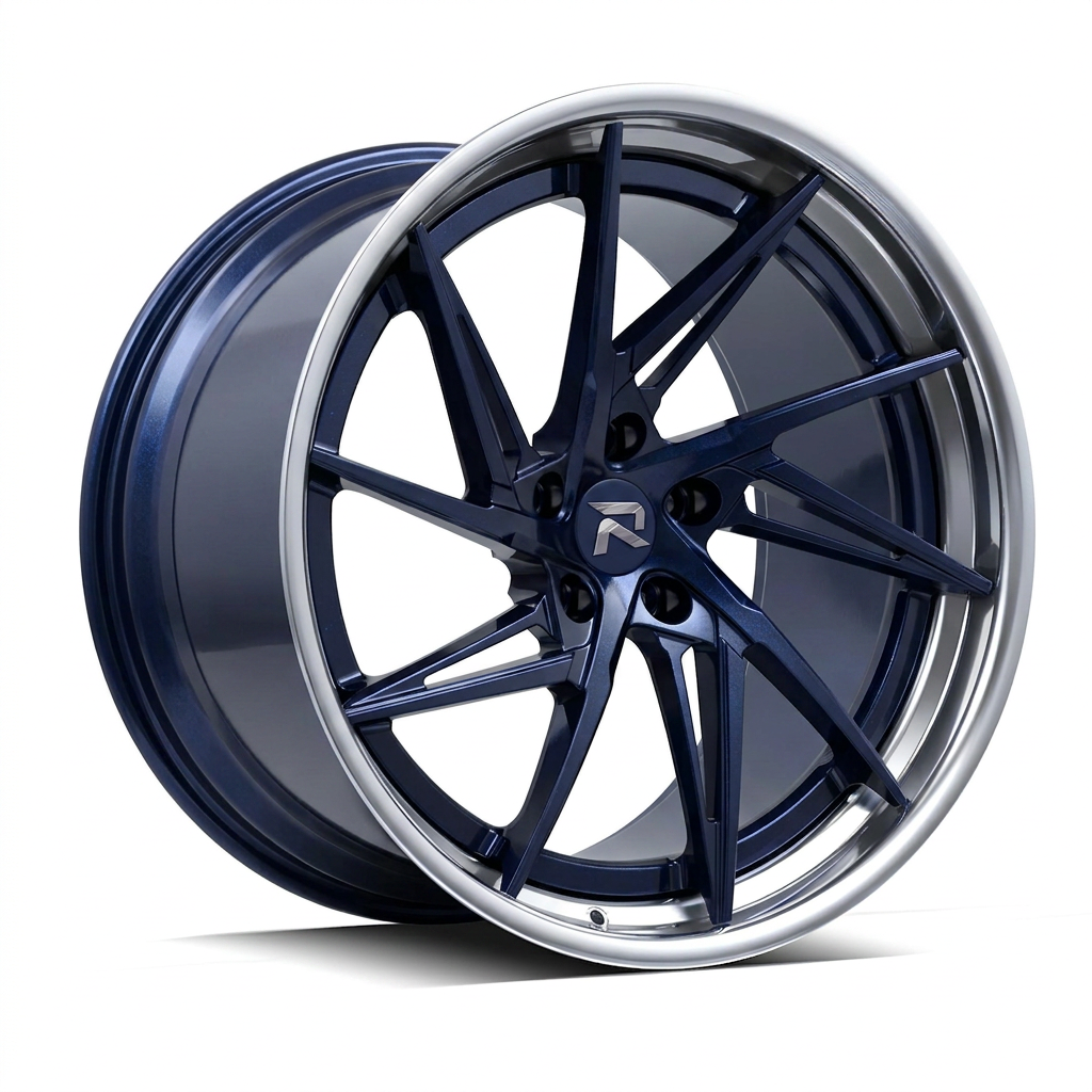 RZR XCIX forged wheel — Midnight Blue Pearl / Polished Lip