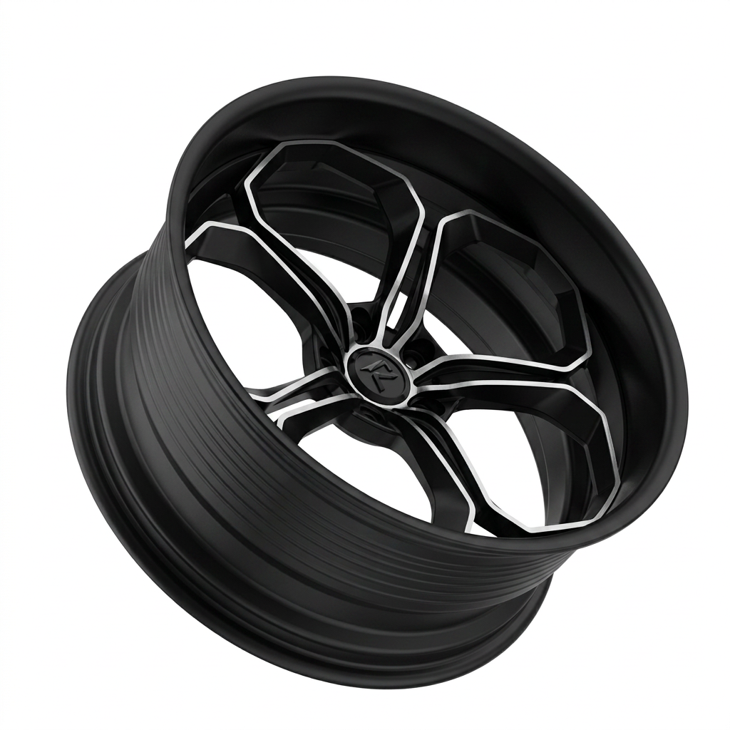 RZR LXIV forged wheel — Matte Black / Milled Edges
