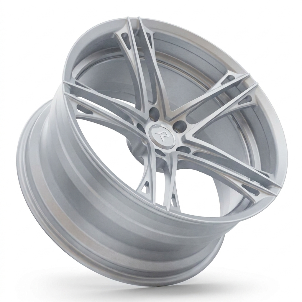 RZR V forged wheel — Brushed Silver / Machined Face