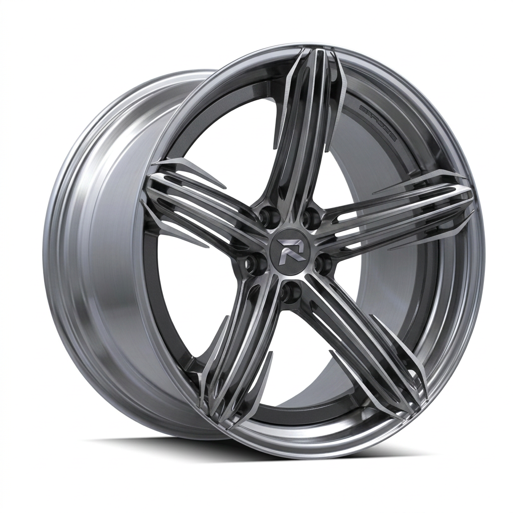 RZR CIV forged wheel — Graphite Machined / Polished Lip