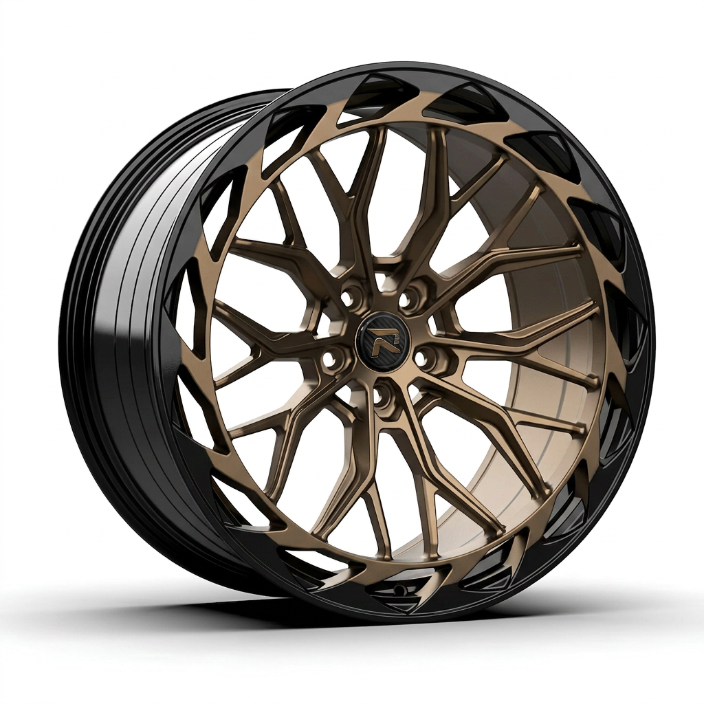RZR CXXIII forged wheel — Satin Bronze / Gloss Black Lip