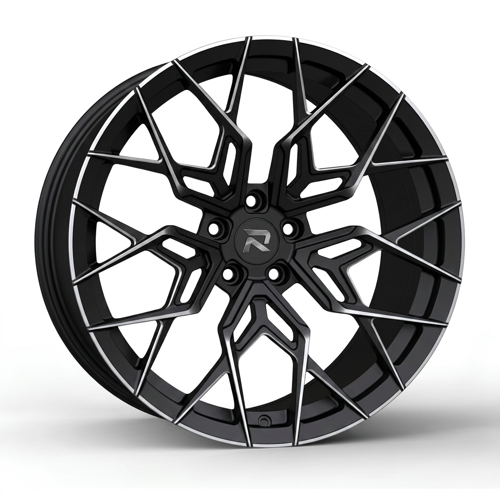 RZR CLXXI forged wheel — Matte Black / Milled Edges