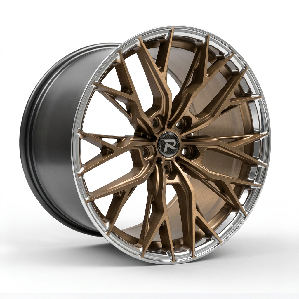 RZR CLV forged wheel — Brushed Bronze / Polished Lip