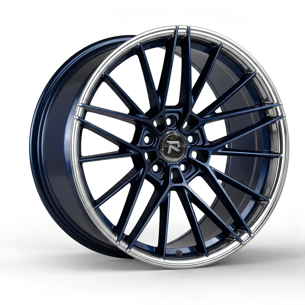 RZR CLVIII forged wheel — Midnight Blue Pearl / Polished Lip