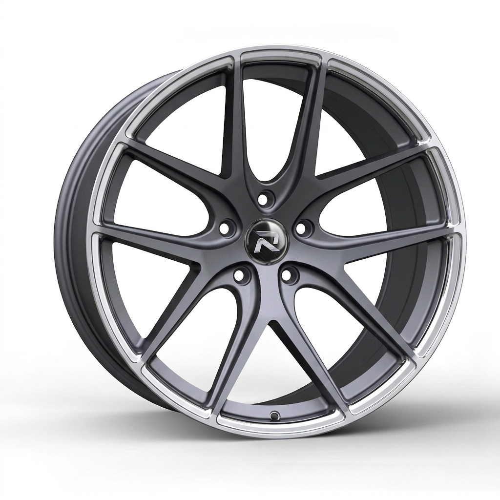 RZR CXCII forged wheel — Frozen Grey Matte / Polished Lip
