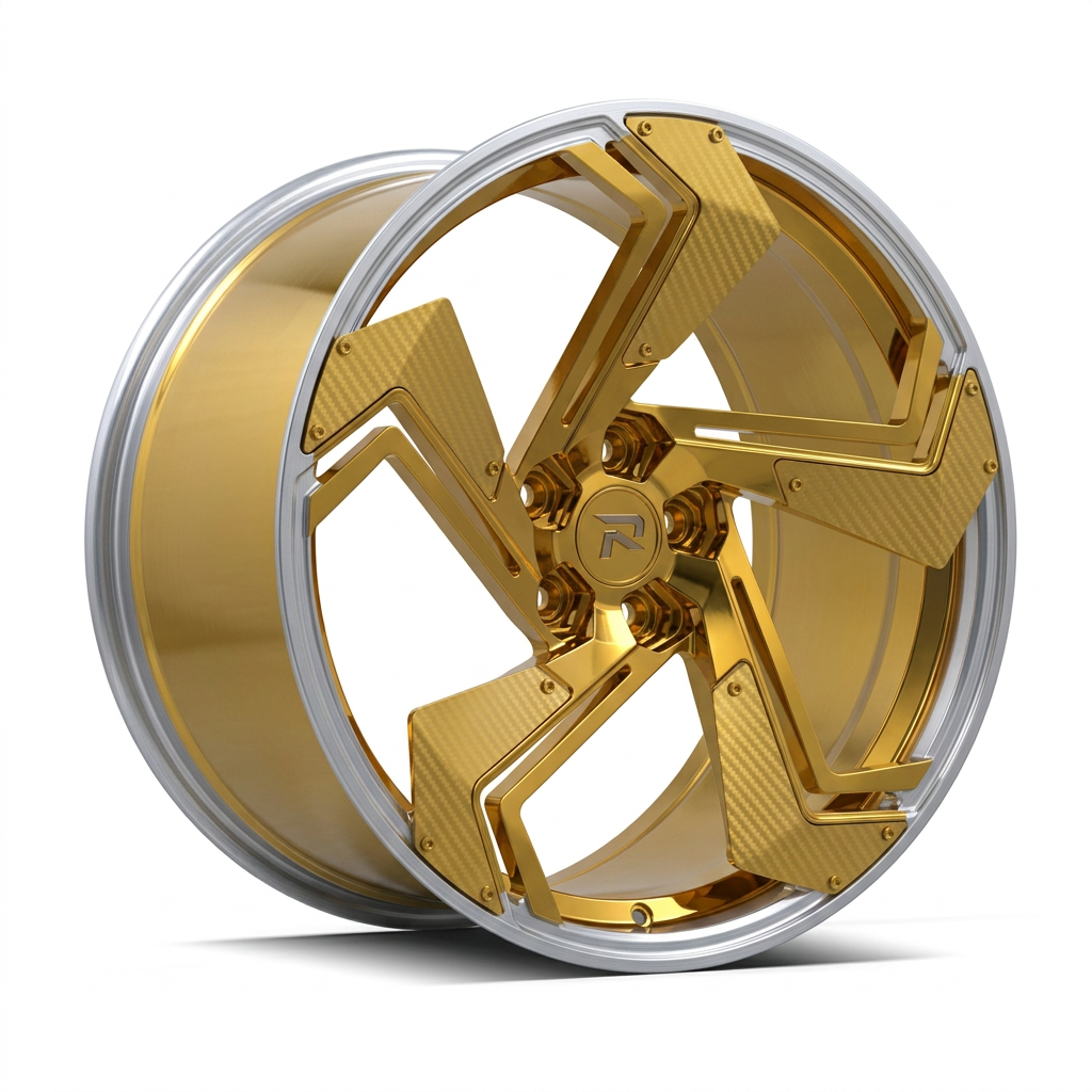 RZR CXXIV forged wheel — Gloss Gold / Machined Lip