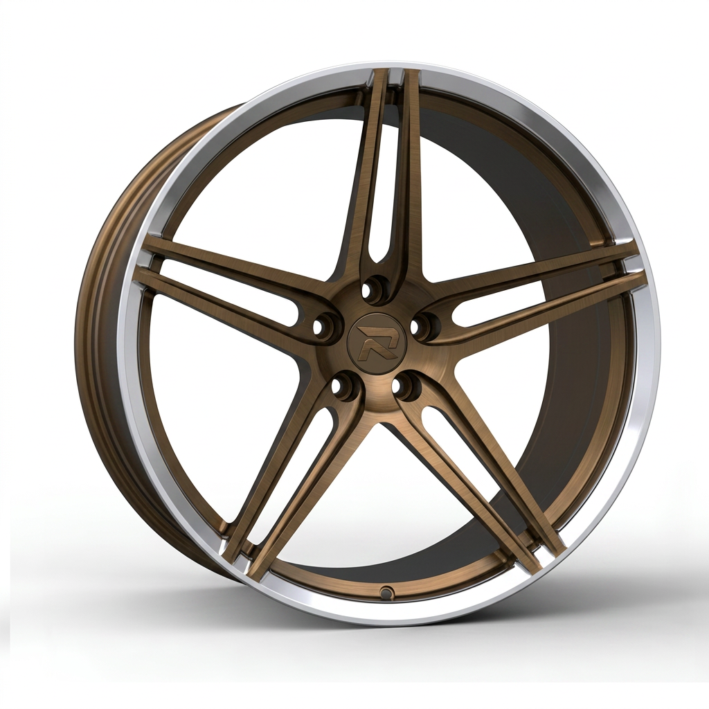 RZR CXXVII forged wheel — Brushed Bronze / Polished Lip