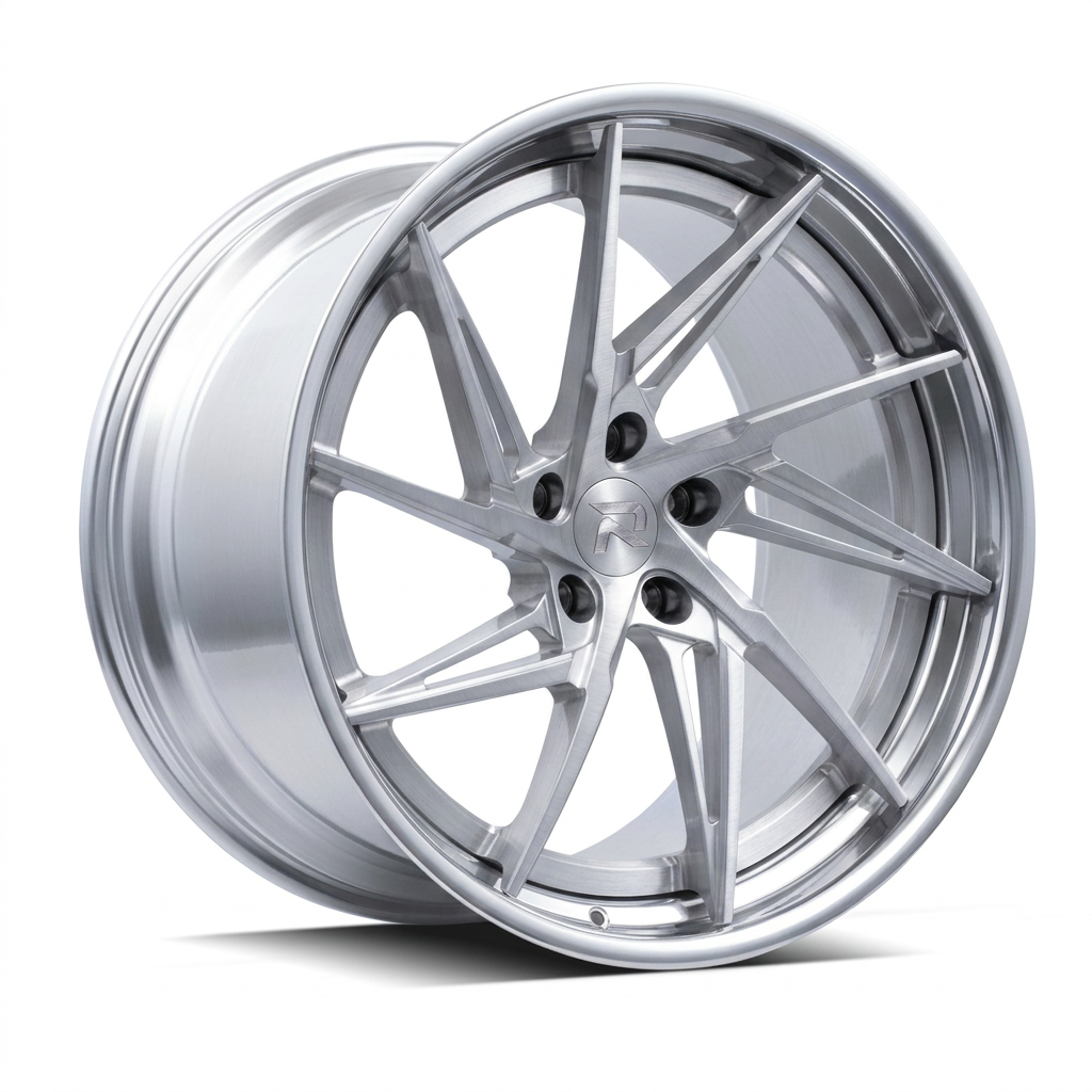 RZR XCIX forged wheel — Brushed Silver / Polished Lip