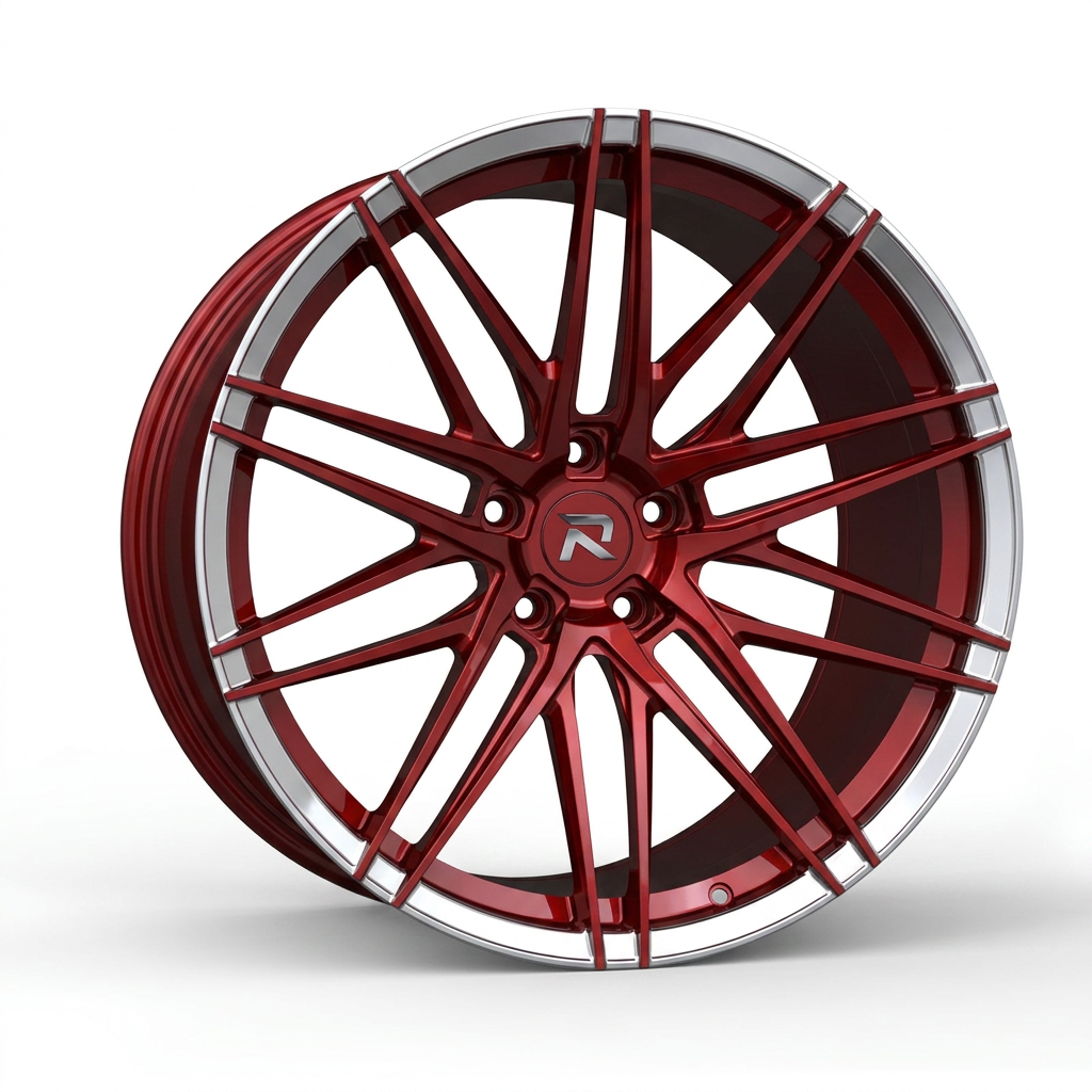 RZR CXCI forged wheel — Candy Red / Polished Lip