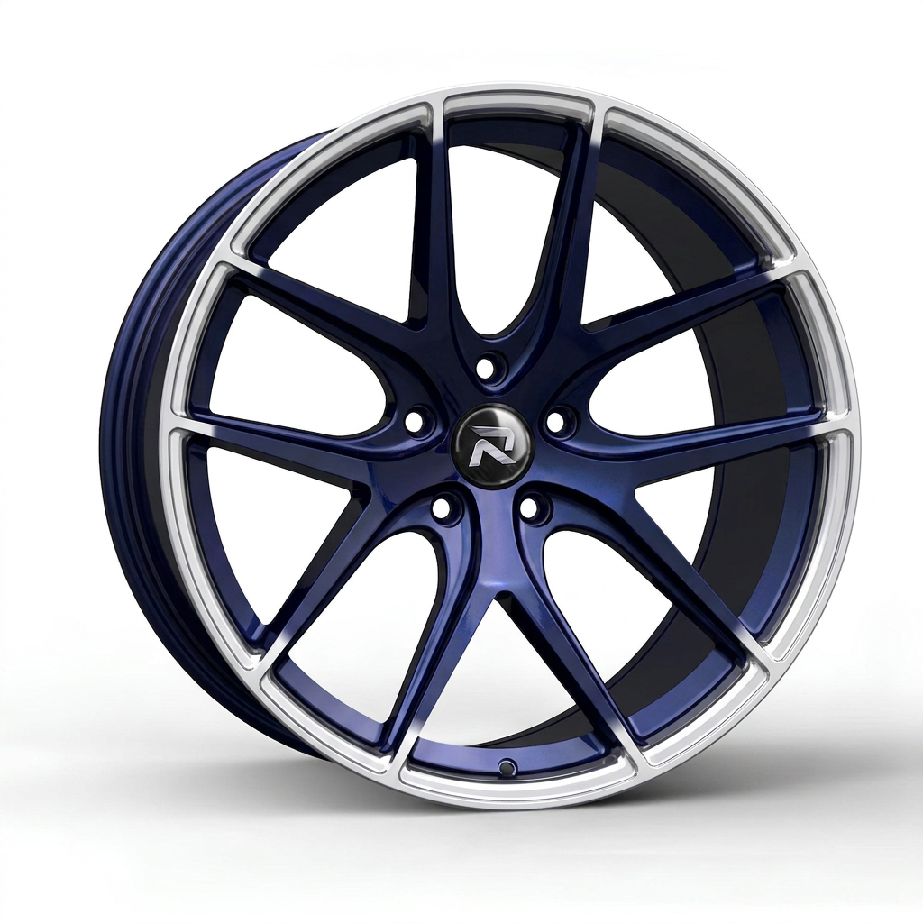 RZR CXCII forged wheel — Midnight Blue Pearl / Polished Lip