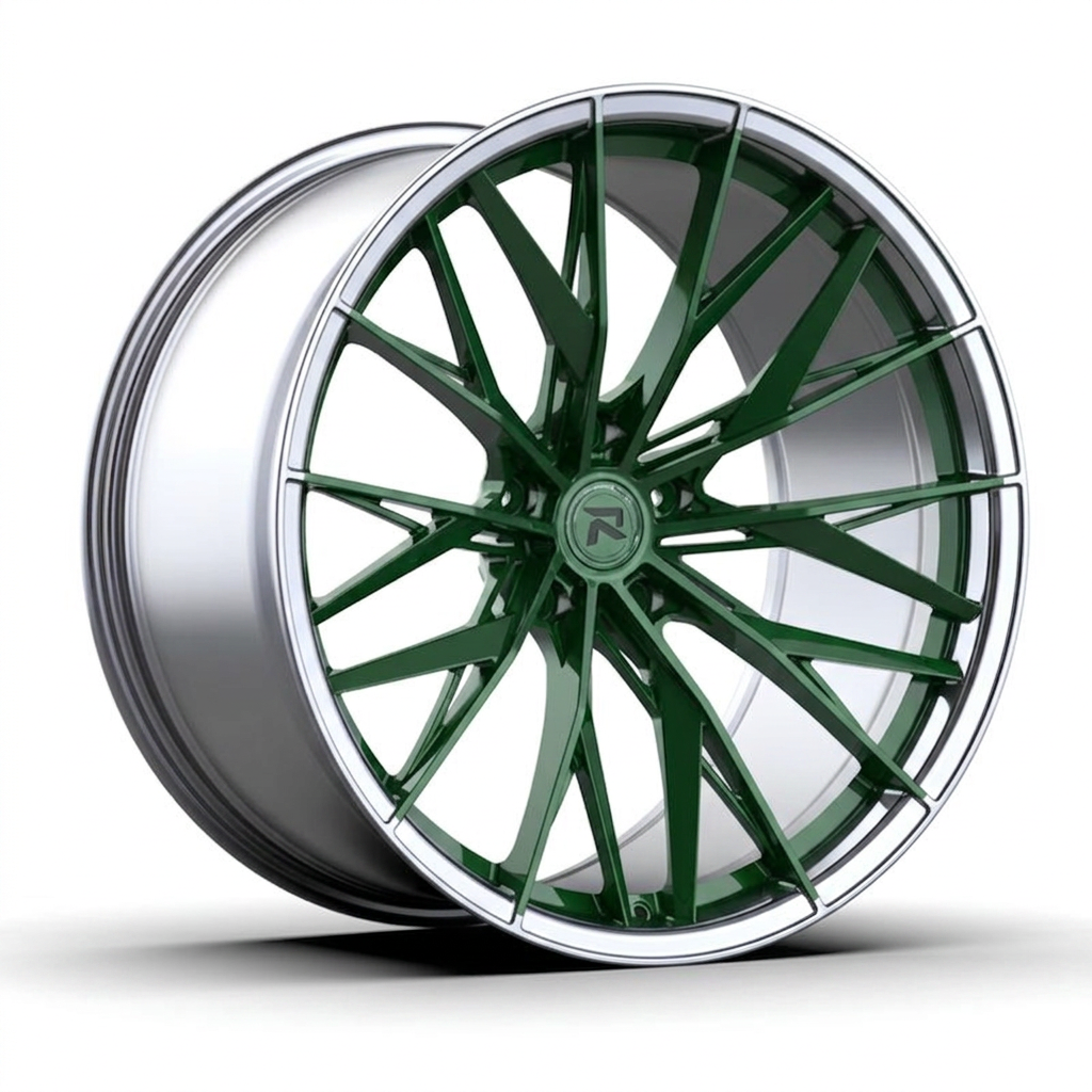 RZR CXXXVI forged wheel — British Racing Green / Polished Lip