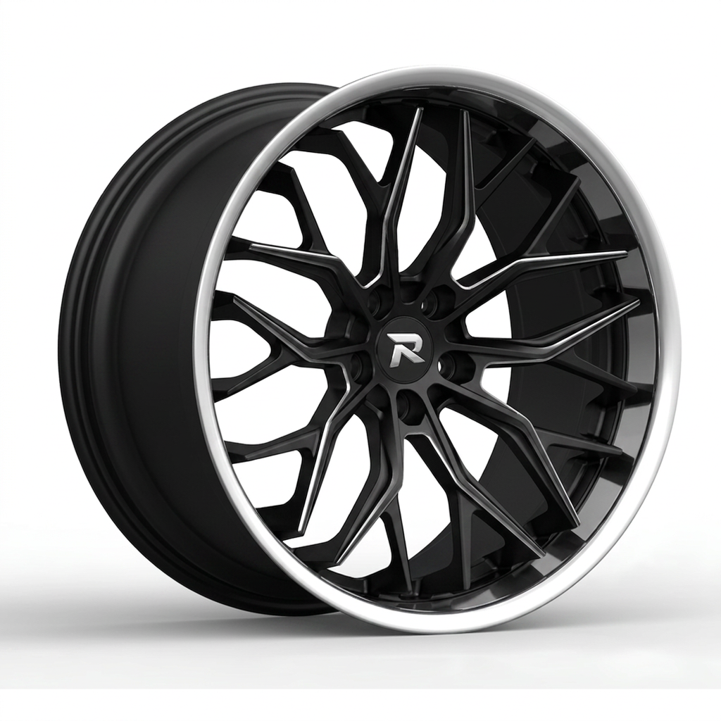 RZR CXCVI forged wheel — Matte Black / Milled Edges