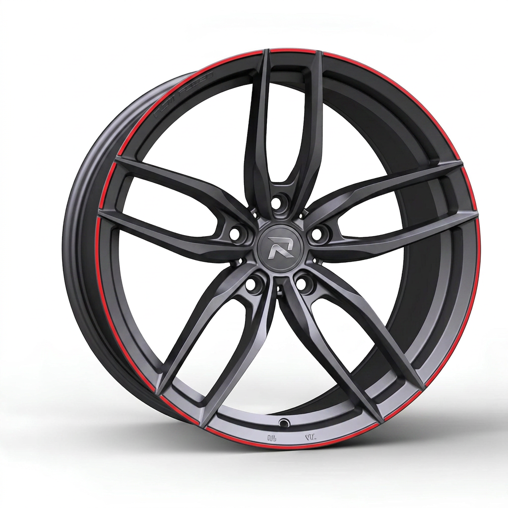 RZR CXCIII forged wheel — Gunmetal / Red Pinstripe