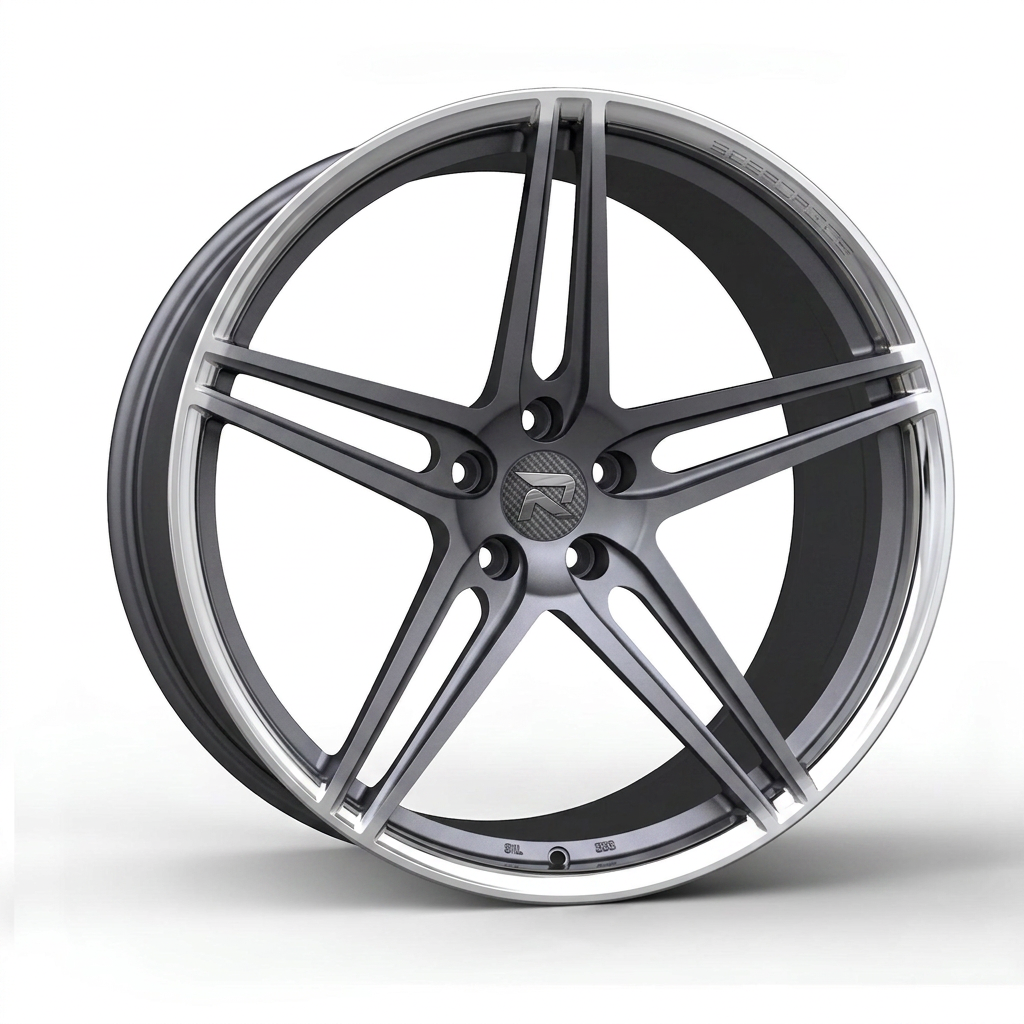 RZR CXXVII forged wheel — Frozen Grey Matte / Polished Lip