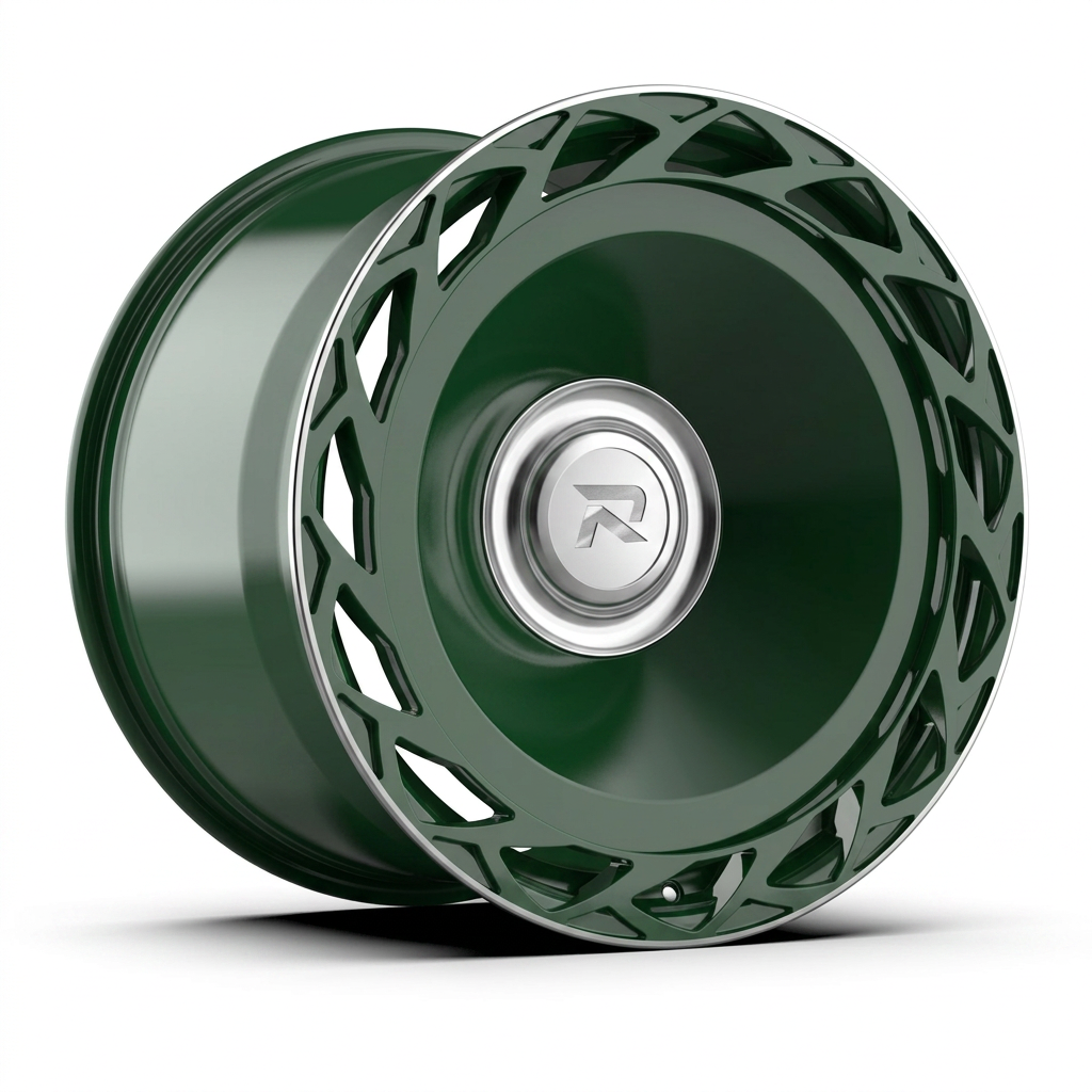 RZR CLXXXIII forged wheel — British Racing Green / Polished Lip