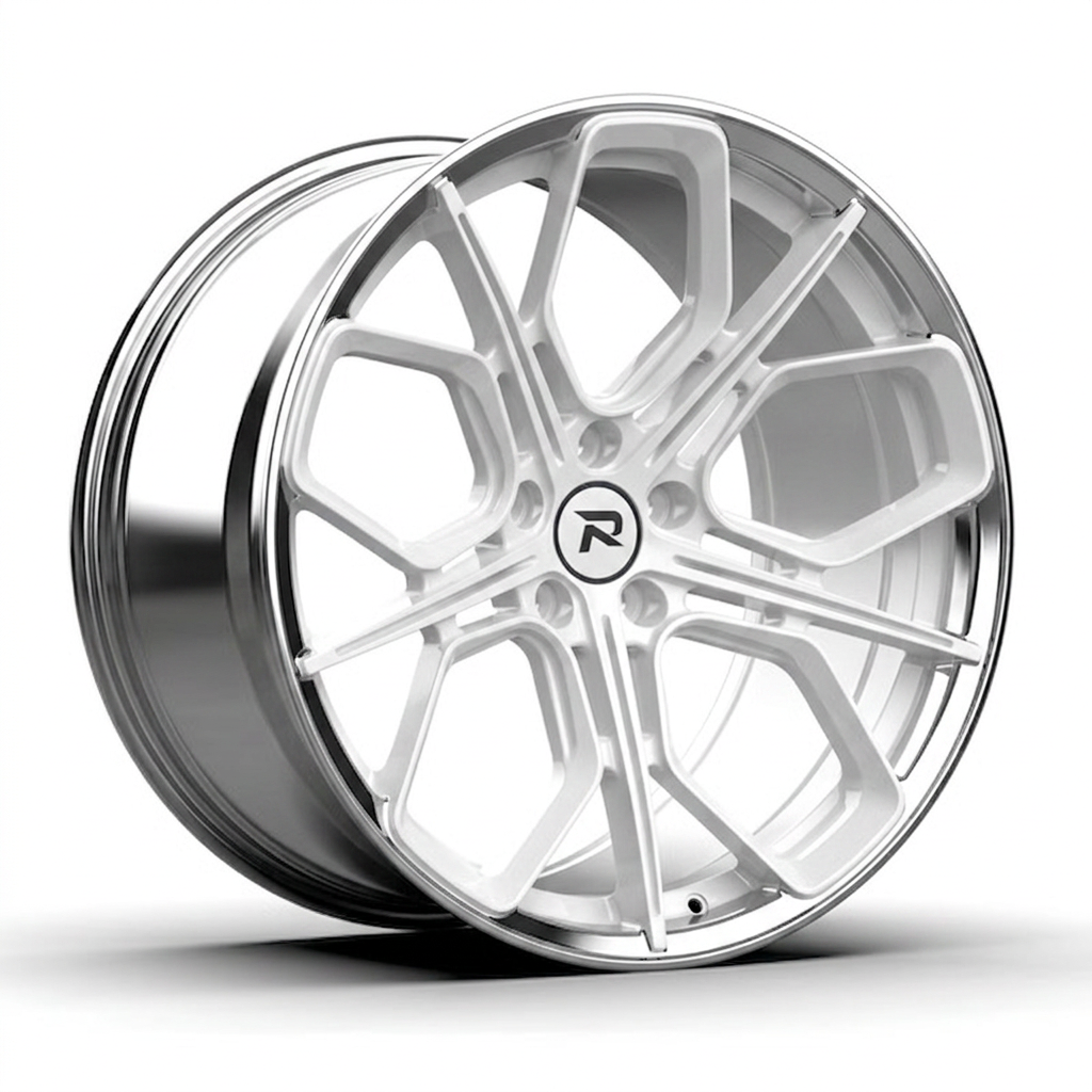 RZR CXXI forged wheel — Gloss White / Polished Lip
